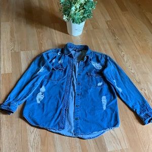 Forever 21 distressed Denim top